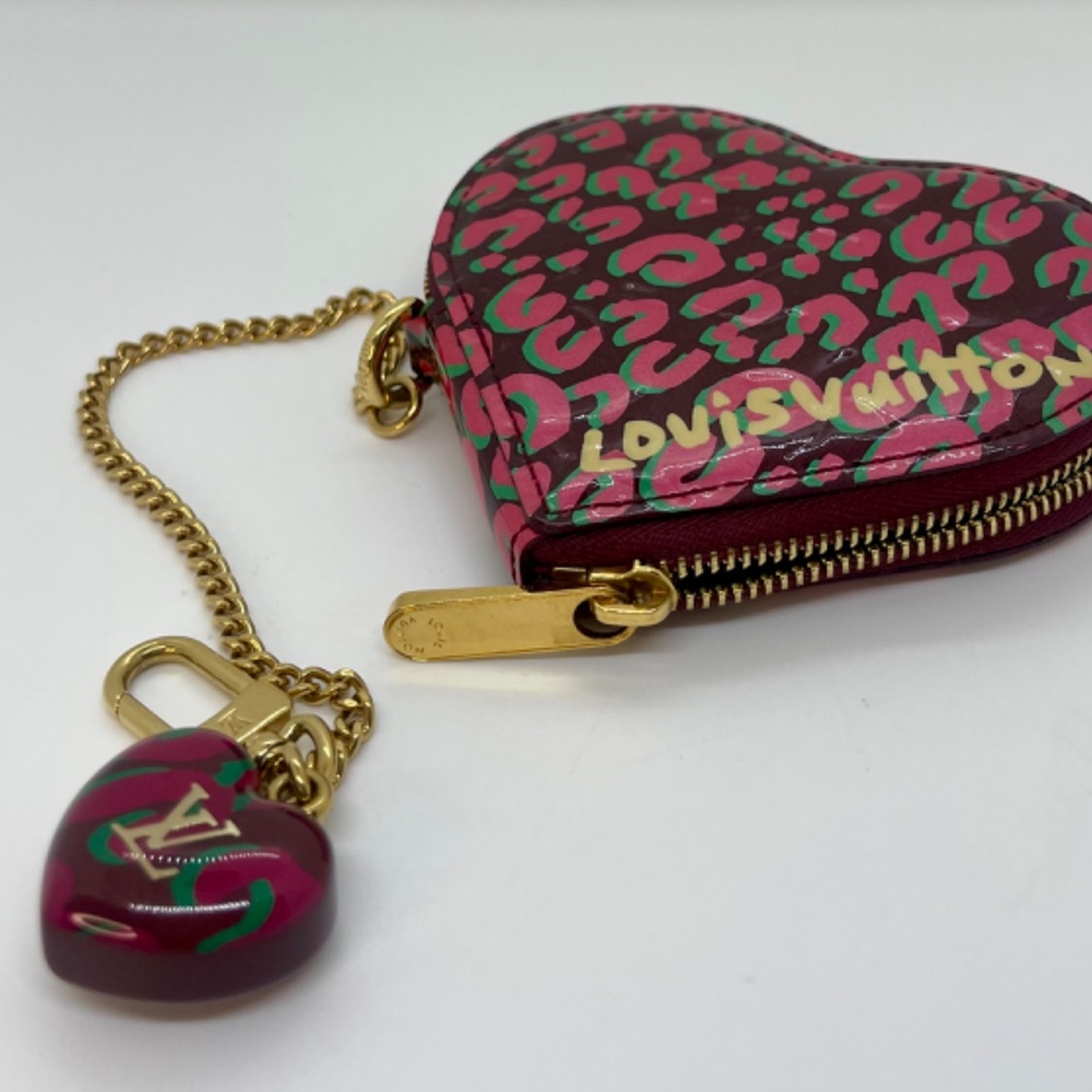 Louis Vuitton 2010 leopard-print coin purse pink and teal - Picture 3 of 5